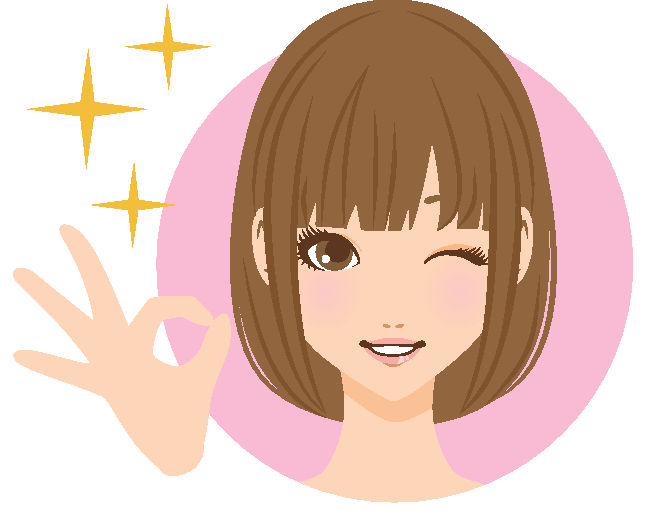女性前髪good笑顔