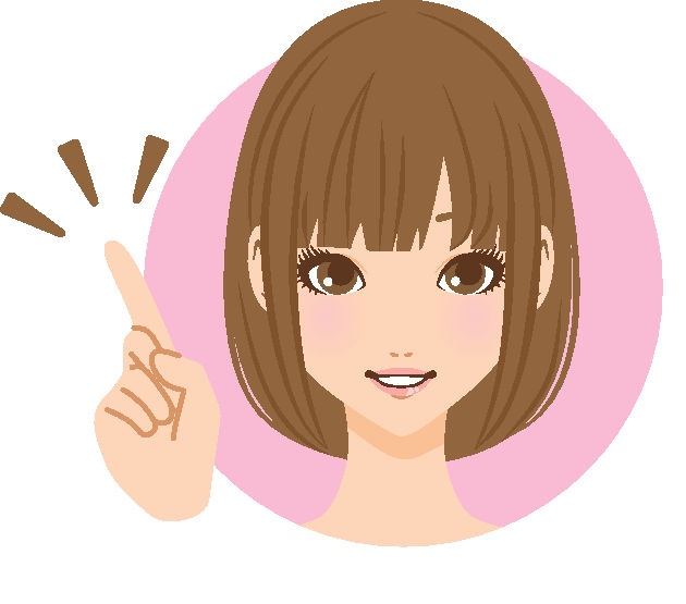 女性前髪人差し指笑顔