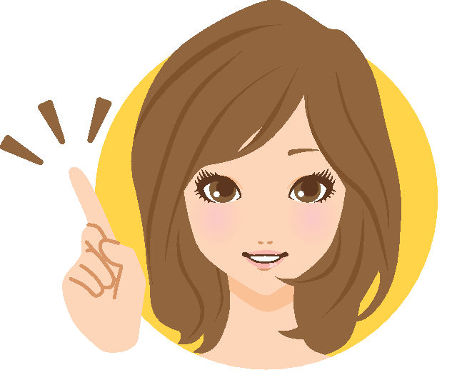 女性セミ人差し指笑顔
